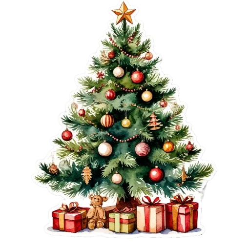 Акварельная зима от