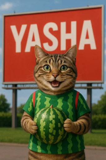 Кот с арбузом